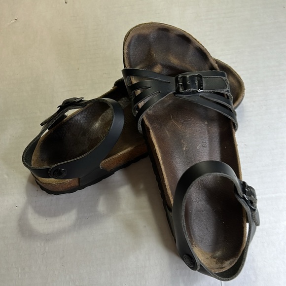 BIRKENSTOCK NAHUM BLACK OILED LEATHER ANKLE STRAPS WOMENS SANDAL SZ 40 - Picture 11 of 11